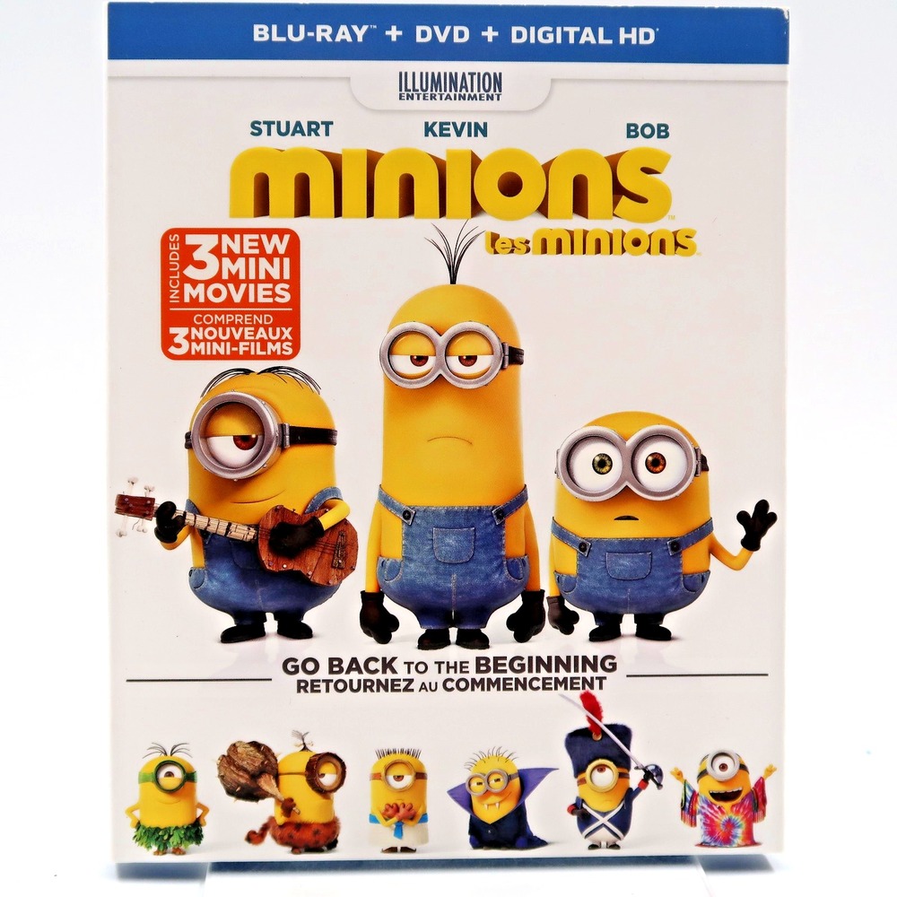 Minions Blu-ray DVD 2015 Sandra Bullock Jon Hamm Illumination Movie Slipcover